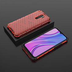 Silicone Transparent Frame Case Cover 360 Degrees AM2 for Xiaomi Redmi 9 Red