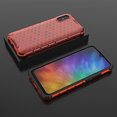 Silicone Transparent Frame Case Cover 360 Degrees AM2 for Xiaomi Redmi 9AT Red