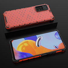 Silicone Transparent Frame Case Cover 360 Degrees AM2 for Xiaomi Redmi Note 11 Pro 4G Red