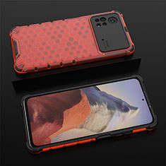 Silicone Transparent Frame Case Cover 360 Degrees AM2 for Xiaomi Redmi Note 11E Pro 5G Red