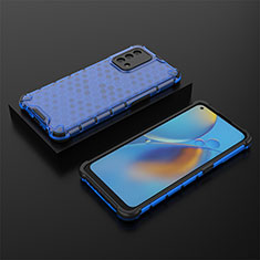 Silicone Transparent Frame Case Cover 360 Degrees AM3 for Oppo A74 4G Blue