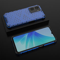Silicone Transparent Frame Case Cover 360 Degrees AM3 for Oppo A77 4G Blue