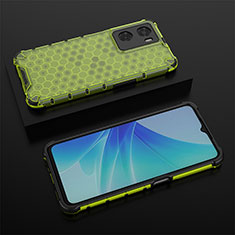Silicone Transparent Frame Case Cover 360 Degrees AM3 for Oppo A77 4G Green