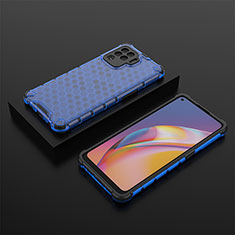 Silicone Transparent Frame Case Cover 360 Degrees AM3 for Oppo A94 4G Blue