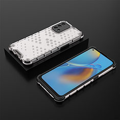 Silicone Transparent Frame Case Cover 360 Degrees AM3 for Oppo A95 4G White