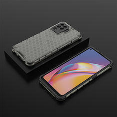 Silicone Transparent Frame Case Cover 360 Degrees AM3 for Oppo F19 Pro Black