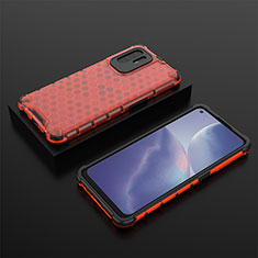 Silicone Transparent Frame Case Cover 360 Degrees AM3 for Oppo F19 Pro+ Plus 5G Red
