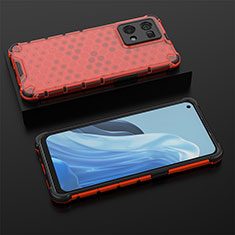 Silicone Transparent Frame Case Cover 360 Degrees AM3 for Oppo F21s Pro 4G Red