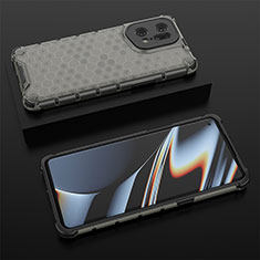 Silicone Transparent Frame Case Cover 360 Degrees AM3 for Oppo Find X5 Pro 5G Black