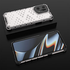 Silicone Transparent Frame Case Cover 360 Degrees AM3 for Oppo Find X5 Pro 5G White