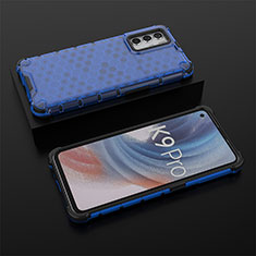 Silicone Transparent Frame Case Cover 360 Degrees AM3 for Oppo K9 Pro 5G Blue