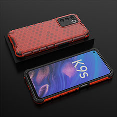 Silicone Transparent Frame Case Cover 360 Degrees AM3 for Oppo K9S 5G Red
