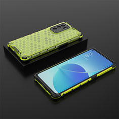 Silicone Transparent Frame Case Cover 360 Degrees AM3 for Oppo Reno6 Pro 5G India Green