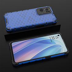 Silicone Transparent Frame Case Cover 360 Degrees AM3 for Oppo Reno7 Pro 5G Blue