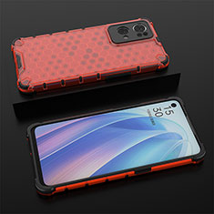 Silicone Transparent Frame Case Cover 360 Degrees AM3 for Oppo Reno7 Pro 5G Red
