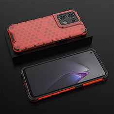 Silicone Transparent Frame Case Cover 360 Degrees AM3 for Oppo Reno9 5G Red