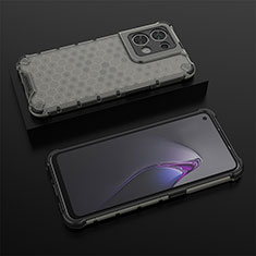 Silicone Transparent Frame Case Cover 360 Degrees AM3 for Oppo Reno9 Pro 5G Black