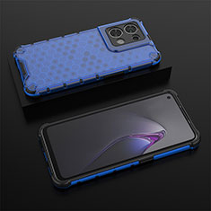 Silicone Transparent Frame Case Cover 360 Degrees AM3 for Oppo Reno9 Pro 5G Blue