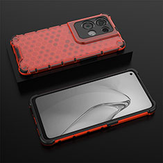 Silicone Transparent Frame Case Cover 360 Degrees AM3 for Oppo Reno9 Pro+ Plus 5G Red