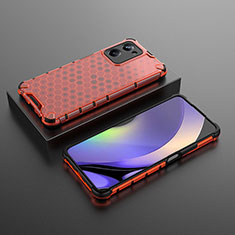 Silicone Transparent Frame Case Cover 360 Degrees AM3 for Realme 10 Pro 5G Red