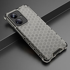 Silicone Transparent Frame Case Cover 360 Degrees AM3 for Realme 10 Pro+ Plus 5G Black