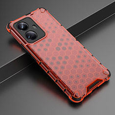 Silicone Transparent Frame Case Cover 360 Degrees AM3 for Realme 10 Pro+ Plus 5G Red