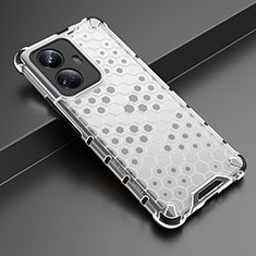 Silicone Transparent Frame Case Cover 360 Degrees AM3 for Realme 10 Pro+ Plus 5G White