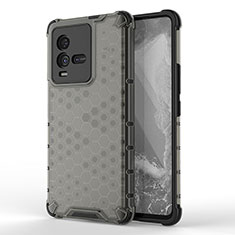 Silicone Transparent Frame Case Cover 360 Degrees AM3 for Vivo iQOO 10 5G Black