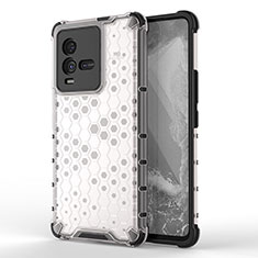 Silicone Transparent Frame Case Cover 360 Degrees AM3 for Vivo iQOO 10 5G White