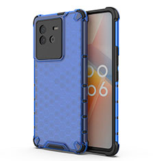 Silicone Transparent Frame Case Cover 360 Degrees AM3 for Vivo iQOO Neo6 5G Blue