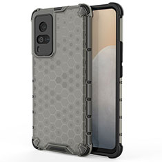 Silicone Transparent Frame Case Cover 360 Degrees AM3 for Vivo X60 Pro 5G Black
