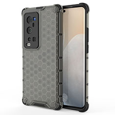 Silicone Transparent Frame Case Cover 360 Degrees AM3 for Vivo X60 Pro+ Plus 5G Black