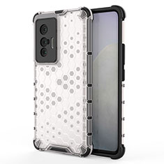 Silicone Transparent Frame Case Cover 360 Degrees AM3 for Vivo X70 5G White