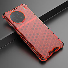 Silicone Transparent Frame Case Cover 360 Degrees AM3 for Vivo X90 5G Red