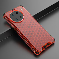Silicone Transparent Frame Case Cover 360 Degrees AM3 for Vivo X90 Pro 5G Red