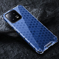 Silicone Transparent Frame Case Cover 360 Degrees AM3 for Xiaomi Mi 13 5G Blue