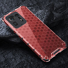 Silicone Transparent Frame Case Cover 360 Degrees AM3 for Xiaomi Mi Mix 4 5G Red