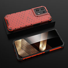 Silicone Transparent Frame Case Cover 360 Degrees AM3 for Xiaomi Redmi Note 13 5G Red