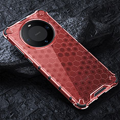 Silicone Transparent Frame Case Cover 360 Degrees AM4 for Huawei Mate 60 Pro Red