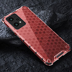 Silicone Transparent Frame Case Cover 360 Degrees AM4 for Realme 9 Pro 5G Red