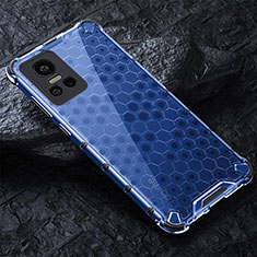 Silicone Transparent Frame Case Cover 360 Degrees AM4 for Realme GT Neo3 5G Blue