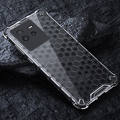 Silicone Transparent Frame Case Cover 360 Degrees AM4 for Vivo iQOO Neo6 5G Gray