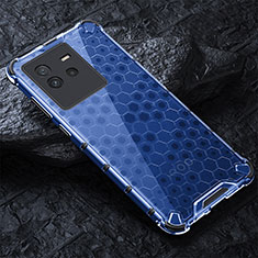 Silicone Transparent Frame Case Cover 360 Degrees AM4 for Vivo iQOO Neo6 SE 5G Blue