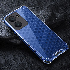 Silicone Transparent Frame Case Cover 360 Degrees AM4 for Vivo iQOO Z7 5G Blue