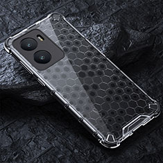 Silicone Transparent Frame Case Cover 360 Degrees AM4 for Vivo iQOO Z7x 5G Gray