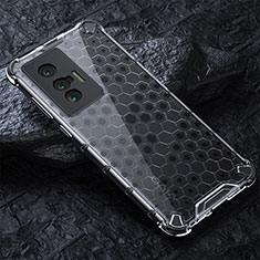 Silicone Transparent Frame Case Cover 360 Degrees AM4 for Vivo X70 5G Gray