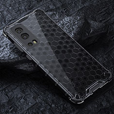 Silicone Transparent Frame Case Cover 360 Degrees AM4 for Vivo Y75s 5G Black