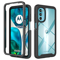 Silicone Transparent Frame Case Cover 360 Degrees for Motorola Moto G82 5G Black