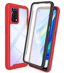 Silicone Transparent Frame Case Cover 360 Degrees for Oppo A74 4G Red