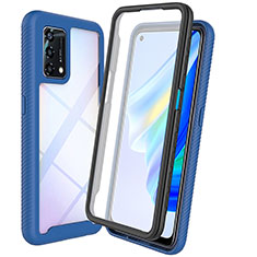 Silicone Transparent Frame Case Cover 360 Degrees for Oppo Reno6 Lite Blue